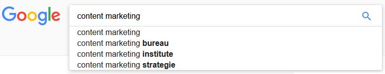 Content marketing gerelateerde zoekopdrachten