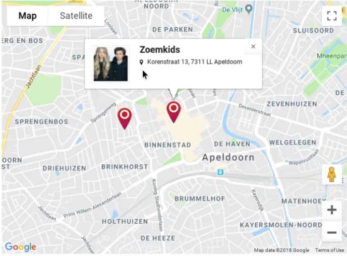 Meer informatie over een locatie