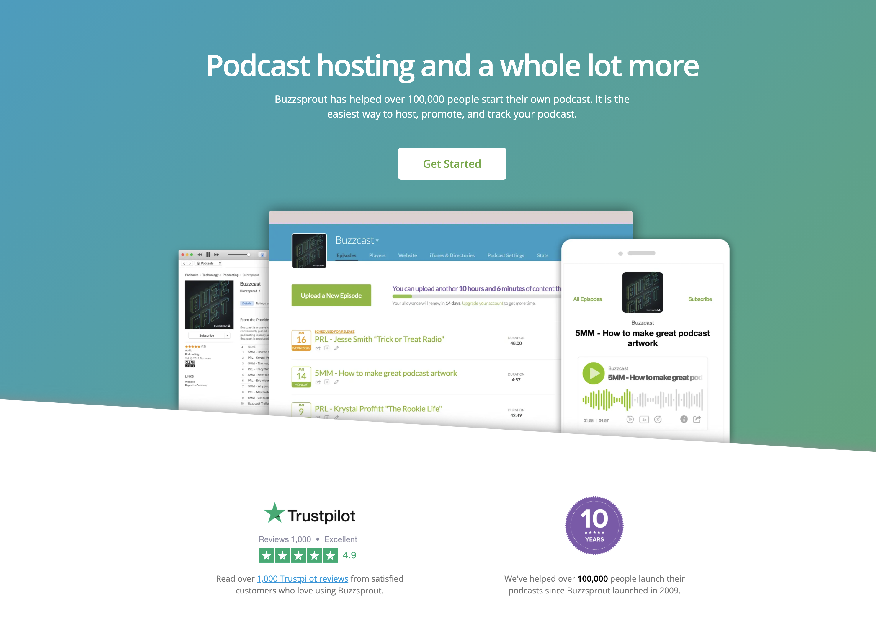 Buzzsprout podcast software