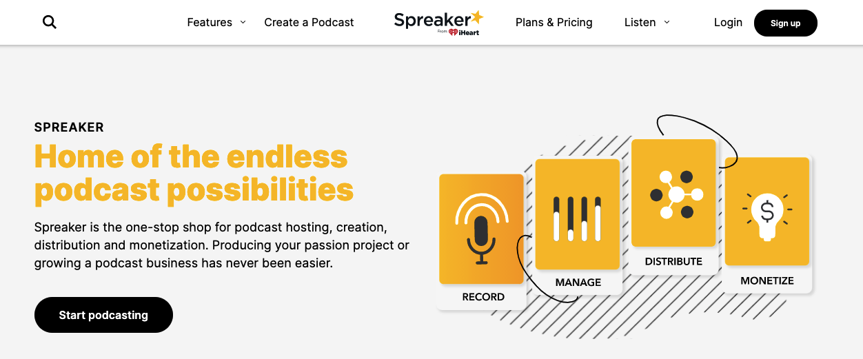 Beste podcast software voor live: Spreaker