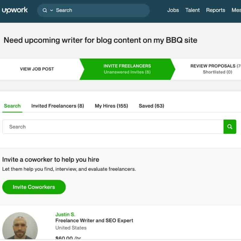Hire writers on upwork