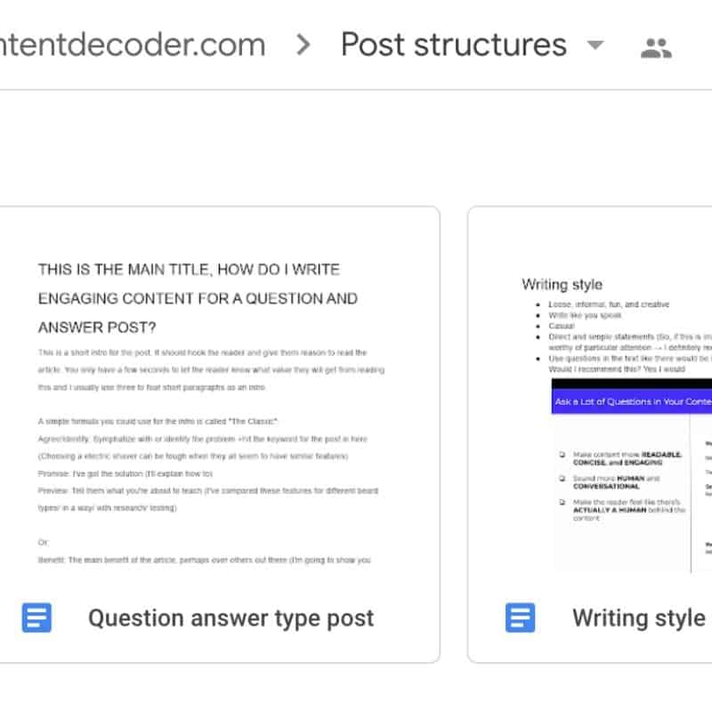 Post structures and writing guide