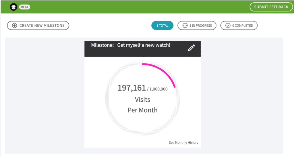 Custom milestones in ezoic